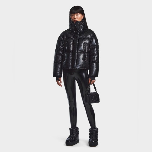 NWT Rudsak Laurence Winter Jacket black sequin, size medium - Picture 8 of 16